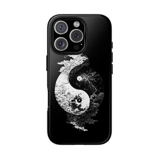 Power & Peace – Yin Yang Black iPhone Case