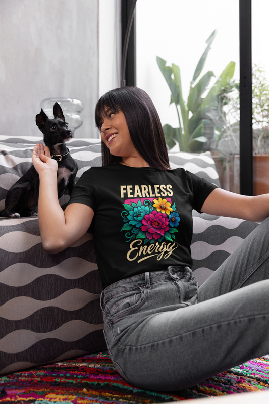Fearless Energy Tee – Floral Graphic T-shirt for Women